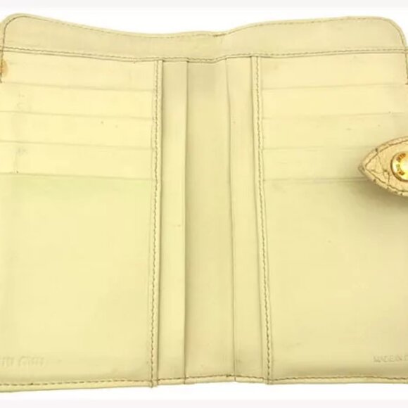 miumiu Wallet Purse Long Wallet White Gold Woman Authentic Used - Picture 5 of 7